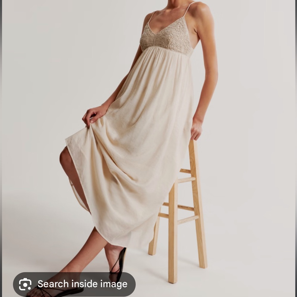 Abercrombie & Fitch Cream Maxi Dress